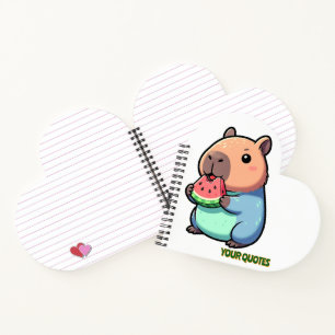 Cute Capybara Eating Watermelon Notebook
