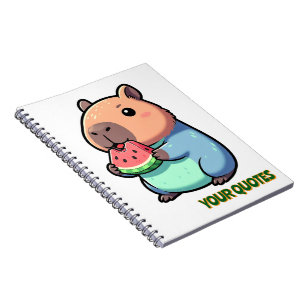 Cute Capybara Eating Watermelon Notebook