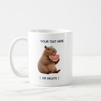 Cute Capybara Eating Watermelon Personalised Mug