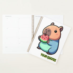 Cute Capybara Eating Watermelon Planner