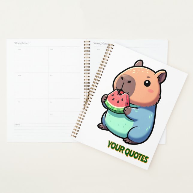 Cute Capybara Eating Watermelon Planner (Display)