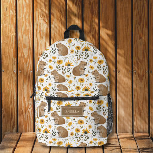 Cute Capybara Floral Backpack