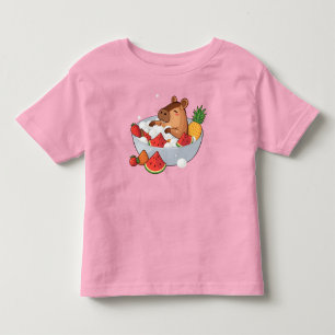 Cute Capybara Fruit Bath Spa Day Kawaii Animal Ill Toddler T-Shirt