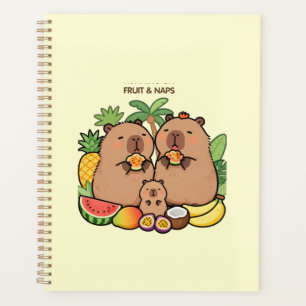 Cute Capybara Fruit & Naps Planner Happy Capy