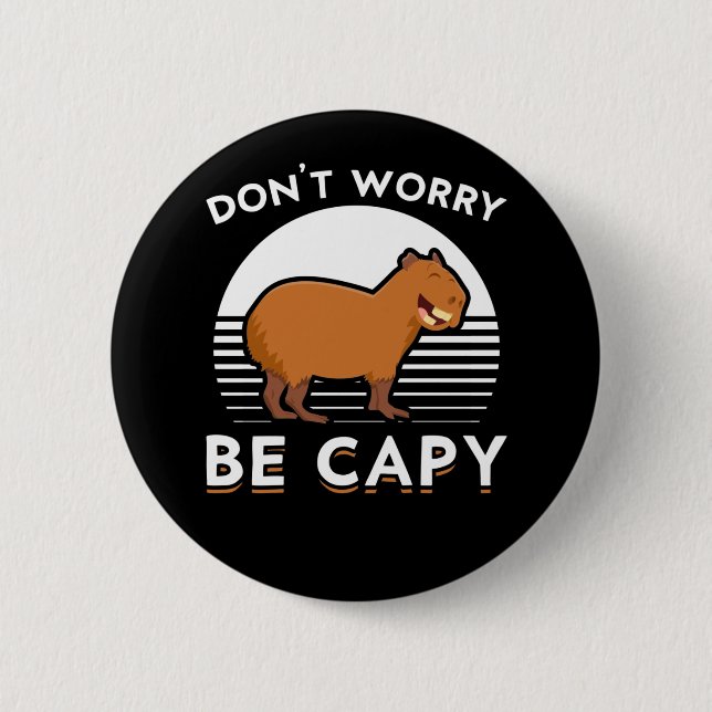 Cute Capybara Funny Zoo Animal 6 Cm Round Badge (Front)