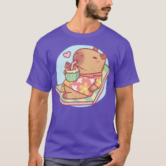 Cute Capybara g With Coconut Drink T-Shirt