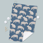 Cute Capybara Golf Towel<br><div class="desc">A fun watercolor capybara pattern on a teal green background for animal and wildlife lovers.  Original art by Nic Squirrell.</div>