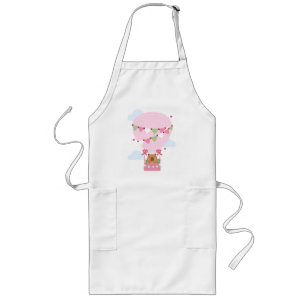 Cute Capybara Hot Air Balloon Long Apron