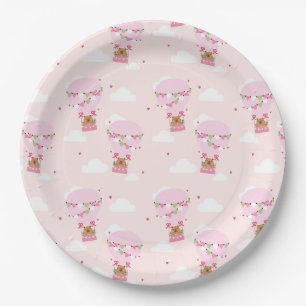 Cute Capybara Hot Air Balloon Paper Plate