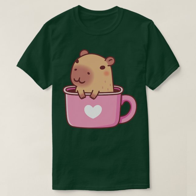 Cute Capybara In A Mug T-Shirt (Design Front)