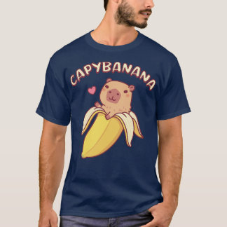 Cute Capybara In Banana Capybanana Funny Pun T-Shirt