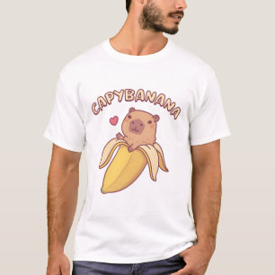 Cute Capybara In Banana Capybanana Funny Pun T-Shirt