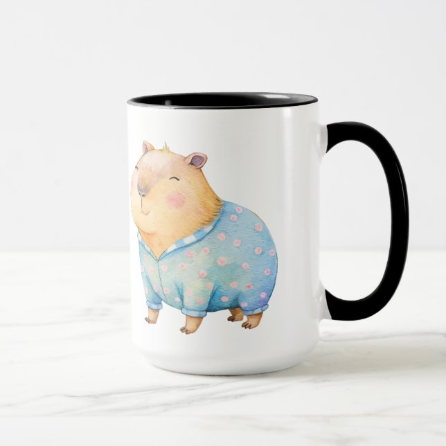 Cute Capybara in Pyjamas Mug (Right)