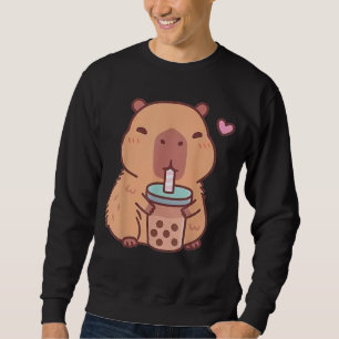 Cute Capybara Kawaii Anime Drinking Bubble Tea Sweatshirt