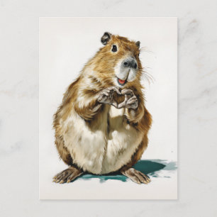 Cute Capybara Love Gesture Postcard