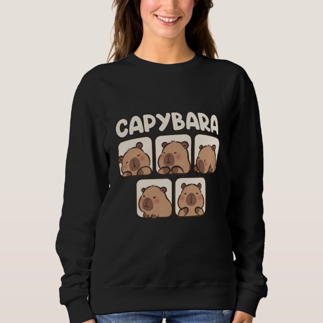 Cute Capybara Lover Women Girls Kids Kawaii Amine Sweatshirt (Front)
