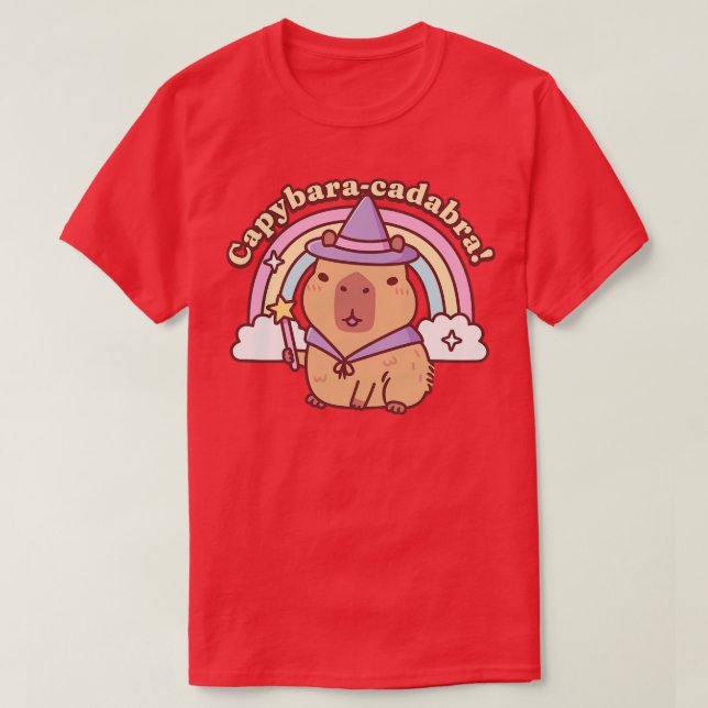 Cute Capybara Magic Capybaracadabra Funny T-Shirt (Design Front)