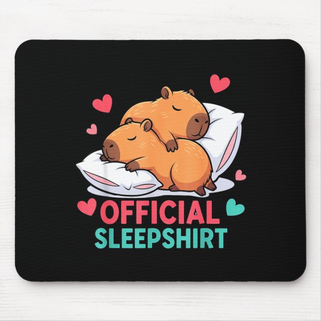 Cute Capybara Official Sleepshirt Cozy Sleep Valen Mouse Pad (Front)