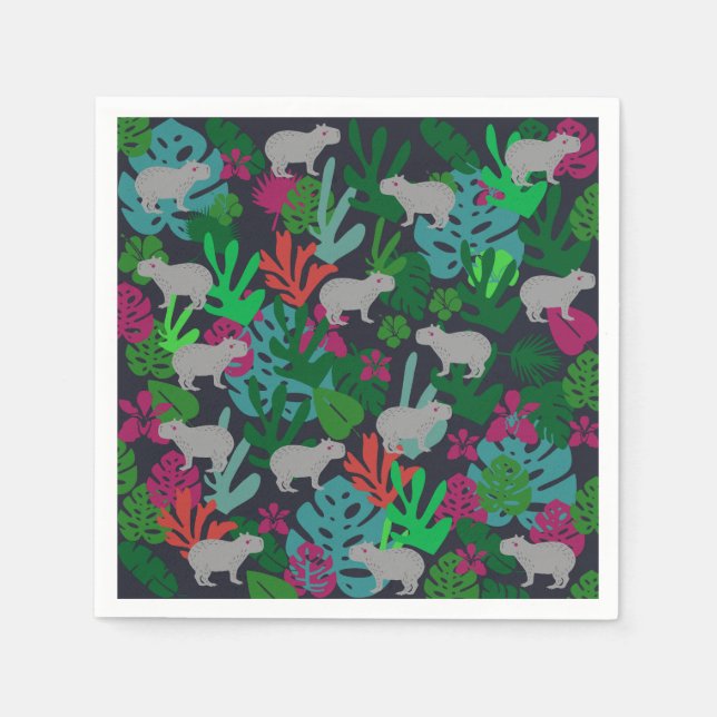 Cute Capybara Paper Napkins (Front)