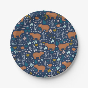 Cute Capybara Paper Plates