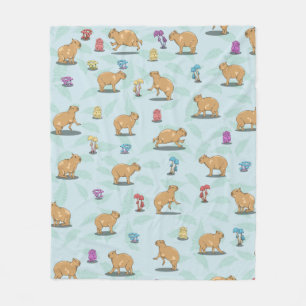 Cute capybara Pattern Fleece Blanket