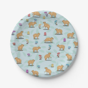 Cute capybara Pattern Paper Plate