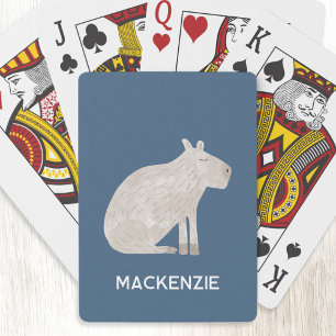 Cute Capybara Personalised Playing Cards