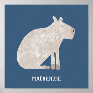 Cute Capybara Personalised Poster