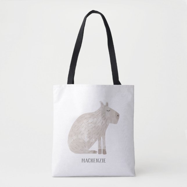 Cute Capybara Personalised Tote Bag (Front)
