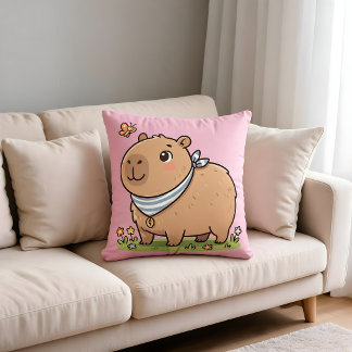 Cute Capybara Pillow | Adorable Animal Throw Cushi