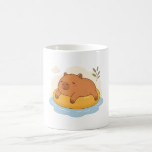 Cute Capybara Pool Float Summer Chill Mug