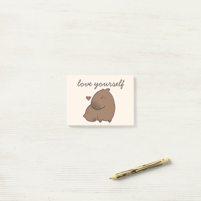 Cute capybara post-it notes (On Desk)