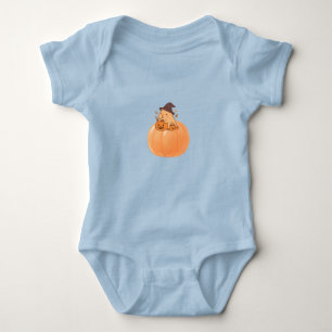 Cute Capybara Pumpkin Halloween T-Shirt Baby Bodysuit