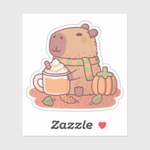Cute Capybara Pumpkin Spice Latte Autumn Season