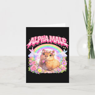 Cute capybara rainbow floral funny for men women card
