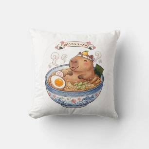 Cute Capybara Ramen Bowl Japanese Kawaii Anime Foo Cushion