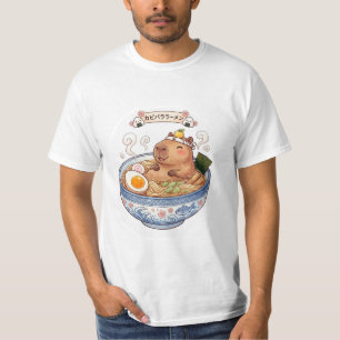 Cute Capybara Ramen Bowl Japanese Kawaii Anime Foo T-Shirt