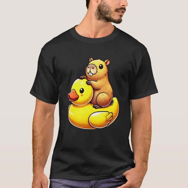 Cute Capybara Rubber Duck T-Shirt (Front)