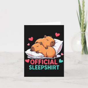 Cute Capybara Sleepshirt Cosy Sleep Valentine's Da Card