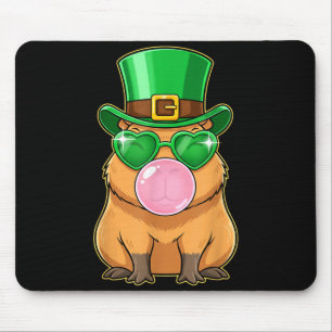 Cute Capybara St Patricks Day Capybara Bubble Gum Mouse Pad