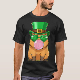 Cute Capybara St Patricks Day Capybara Bubble Gum T-Shirt