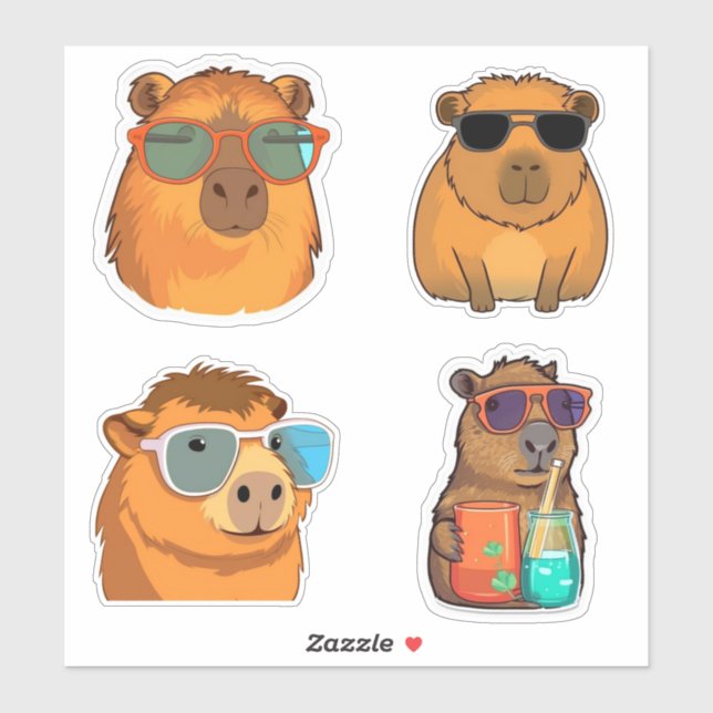 Cute capybara sticker pack  (Sheet)