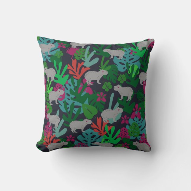 Cute Capybara throw pillow (Front)