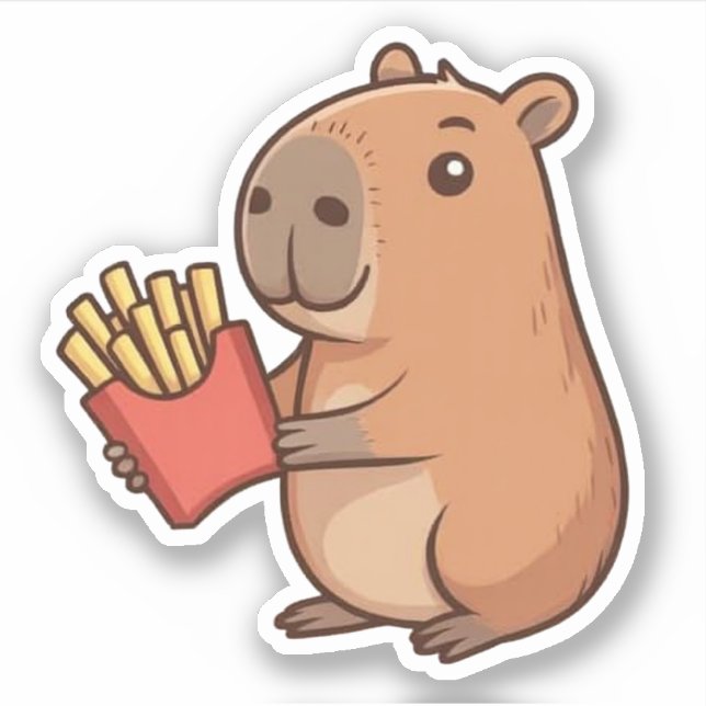Cute Capybara Vinyl Stickers (Front)