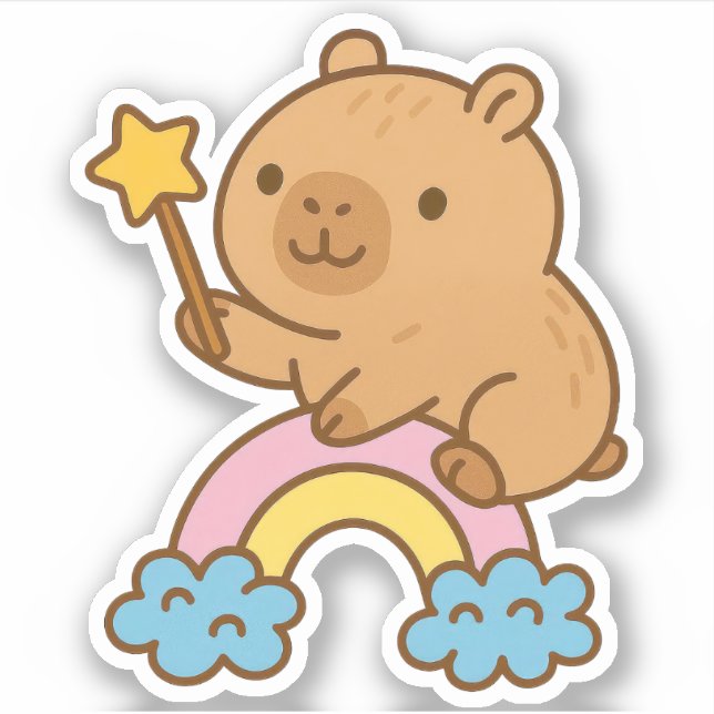 Cute Capybara Vinyl Stickers (Front)