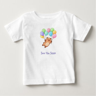 Cute Capybara with Balloons – See You Soon Baby T-Shirt