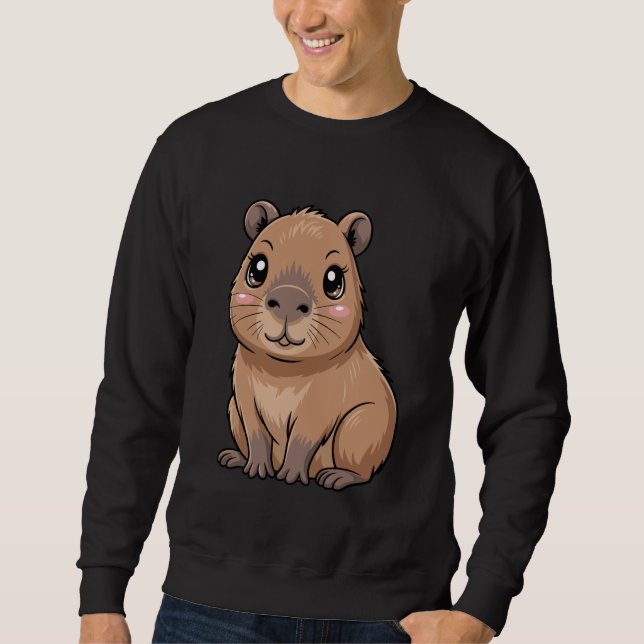 Cute Capybara with Boba LoFi Chill Vibes Sweatshirt (Front)