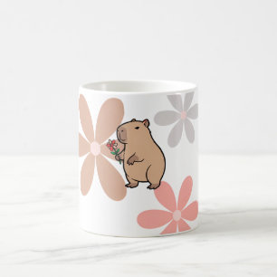  Cute Capybara With Flower  Coffee Mug