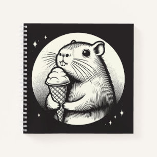 Cute Capybara with Ice Cream Code Kawaii  Notebook