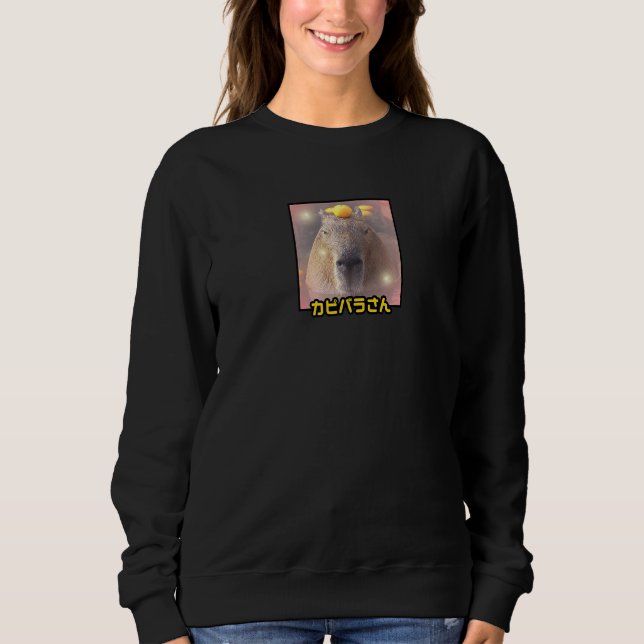 Cute Capybara With Orange On Head Sweatshirt (Front)